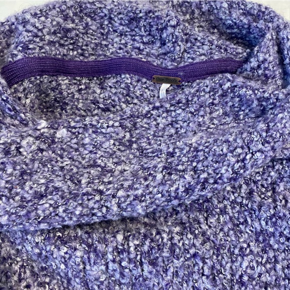 FREE PEOPLE OVERSIZED BFF COWL NECK PURPLE COZY SWEATER - SIZE M - Picture 8 of 10